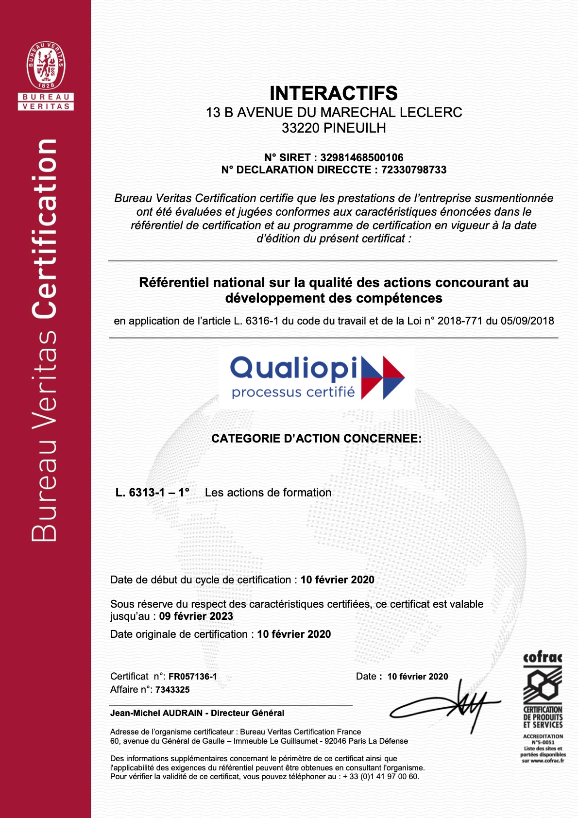 Certification Qualiopi Obtenue Par Interactifs France